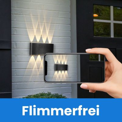 NETTLIFE Applique murale LED pour intérieur : lot de 1 appliques murales extérieures noires haut vers le bas 7 W IP65