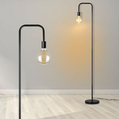 NETTLIFE Lampadaire Salon Vintage Lampadaire noir avec interrupteur à pied Métal industriel E27 Lampadaire design Lampe de salon