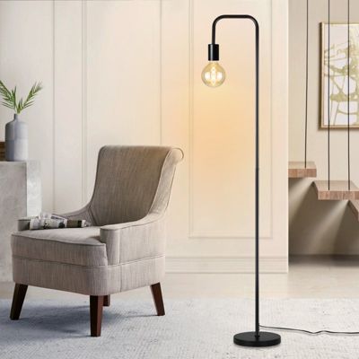 NETTLIFE Lampadaire Salon Vintage Lampadaire noir avec interrupteur à pied Métal industriel E27 Lampadaire design Lampe de salon