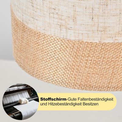 Nettlife Lampadaire Vintage Salon - Lampe sur Pied Tissu Blanc E27 Interrupteur à Pied, Rustique Rétro pour Chambre (Sans Ampoule)