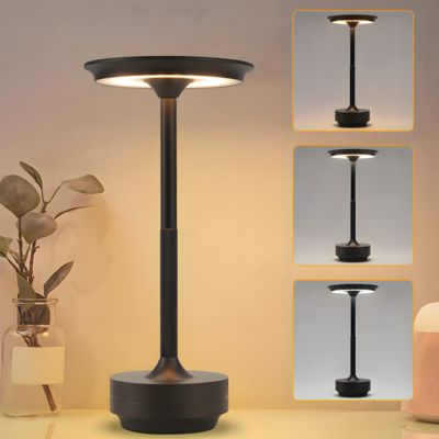 Nettlife lampe de chevet sans fil à led, rechargeable par usb, tactile, à intensité variable, noire