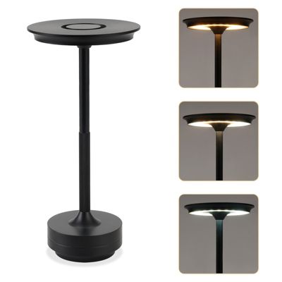 Nettlife lampe de chevet sans fil à led, rechargeable par usb, tactile, à intensité variable, noire