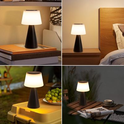 Nettlife lampe de table à piles, lampe de chevet led - 3600mha sans fil, lampe tactile à intensité variable noire