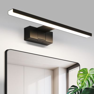 NETTLIFE Lampe Miroir LED IP44 8W 40cm Blanc Neutre 4000K Salle de Bain Noire