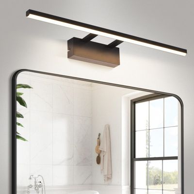 NETTLIFE Lampe à miroir LED noire 60CM Moderne 4000K Salle de bain Lampe à miroir murale