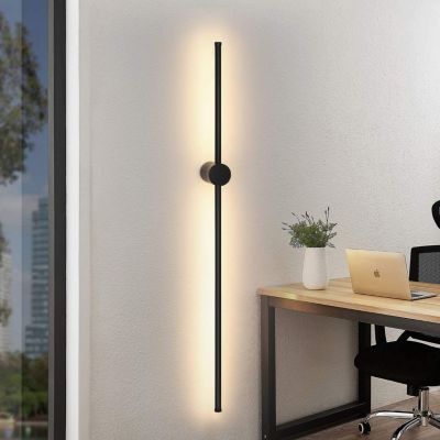 NETTLIFE LED Applique murale intérieure - 100CM noir 8W lampe de salon pivotante minimaliste lampe de nuit blanc chaud 3000K