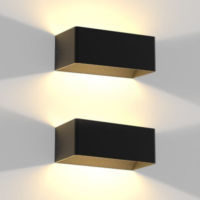 NETTLIFE LED Lot de 2 appliques Eclairage mural noir 5W 3000K