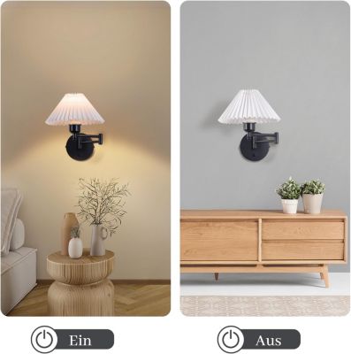 NETTLIFE Lot de 2 appliques vintage E27, rétro, orientable, max 40W, blanc