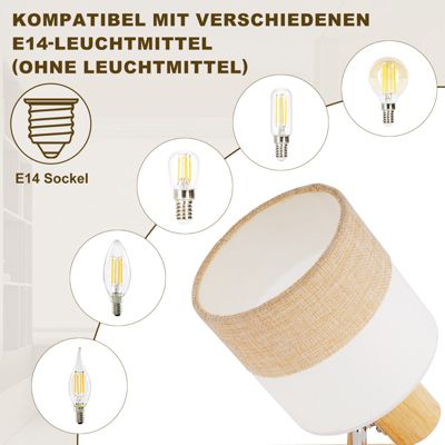 NETTLIFE Plafonnier LED 2 feux spot plafonnier couloir lampe bois E14 vintage orientable