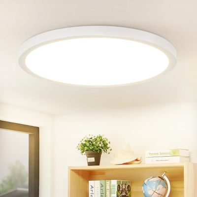 NETTLIFE Plafonnier LED 24W Rond Noir 4000K Lampe de Salle de Bain Moderne Blanc Neutre Ultra Fin IP44 Etanche