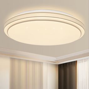 NETTLIFE Plafonnier LED 27 cm Lampe de Chambre Ciel Étoilé Moderne 12 W Lampe Blanc Chaud Lampe Ronde Cuisine pour Couloir Salon