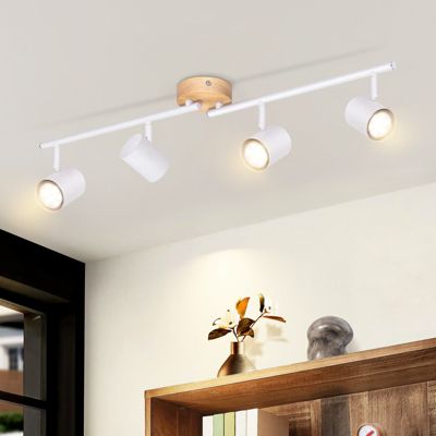 Plafonnier LED SANSHI 4 Spots Orientables 350° - 36W + 4x5W GU10, 3000K Blanc Chaud, Noir