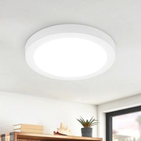 NETTLIFE Plafonnier LED 5000K 23CM Rond IP44 Blanc 18W Bain Lampe de Moderne Froid Étanche pour Bureau Salon  d'Enfant Salle