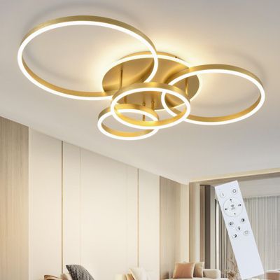 NETTLIFE Plafonnier LED 50W 61cm Noir Intensité Variable Moderne Télécommande Salon
