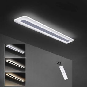 NETTLIFE Plafonnier LED 60 cm, 23W, à intensité variable, avec télécommande, pour bureau, couloir, cuisine et salle d'étude