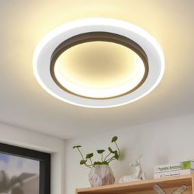 NETTLIFE Plafonnier LED Blanc 14W Rond lampe de couloir 3000K blanc chaud design moderne lampe de couloir plafonnier 23,5cm pour