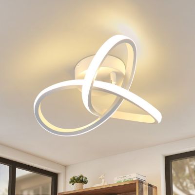 NETTLIFE Plafonnier LED Blanche Moderne 3000K Blanc Chaud Couloir 19W Petite Lampe de Chambre Design Géométrie pour Salon Cuisine
