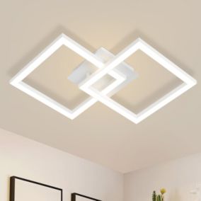 NETTLIFE Plafonnier LED  géométrique 24W, éclairage de plafond pour salon et chambre à coucher