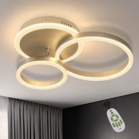 NETTLIFE Plafonnier à Led à intensité variable Ring Design avec télécommande Moderne 46W