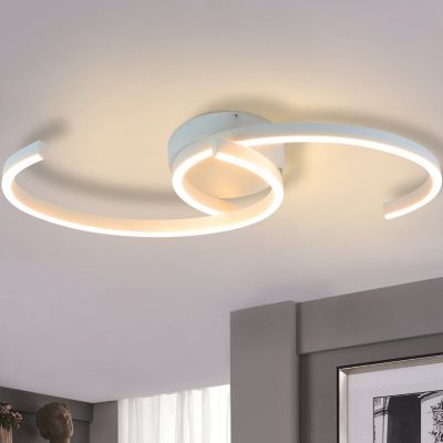 NETTLIFE Plafonnier LED Lampe de Salon 60cm 3000K Blanc Chaud Lampe Design Lampe de Cuisine Lampe Décorative pour  Balcon Bureau
