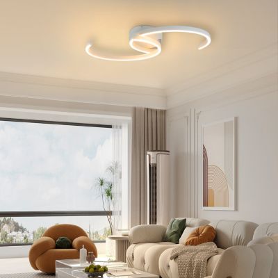 NETTLIFE Plafonnier LED Lampe de Salon 60cm 3000K Blanc Chaud Lampe Design Lampe de Cuisine Lampe Décorative pour  Balcon Bureau