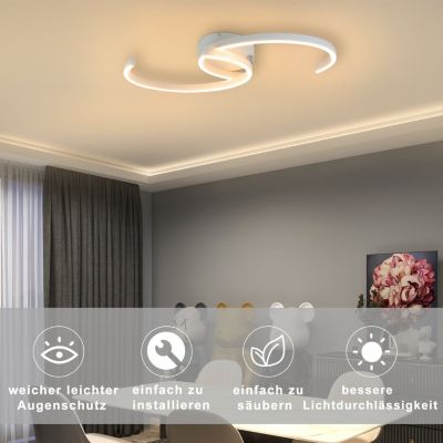 NETTLIFE Plafonnier LED Lampe de Salon 60cm 3000K Blanc Chaud Lampe Design Lampe de Cuisine Lampe Décorative pour  Balcon Bureau