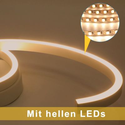 NETTLIFE Plafonnier LED Lampe de Salon 60cm 3000K Blanc Chaud Lampe Design Lampe de Cuisine Lampe Décorative pour  Balcon Bureau