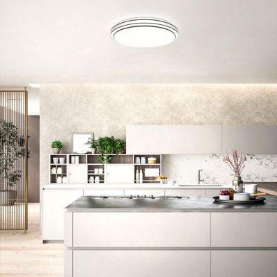 NETTLIFE Plafonnier LED Moderne Rond 27cm Ciel Étoilé Intensité Variable avec Télécommande Lampe de  23W pour Cuisine Couloir