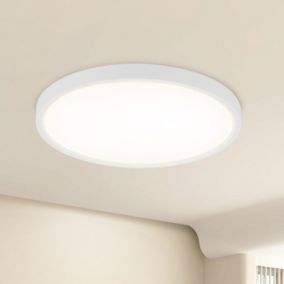 NETTLIFE Plafonnier LED plat 18 cm - 15 W, Blanc, 4000 K - Éclairage moderne cuisine, couloir, chambre