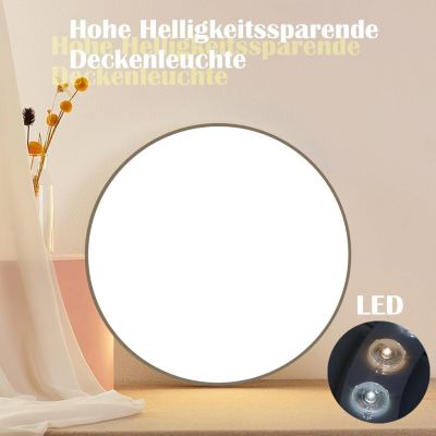 NETTLIFE Plafonnier LED plat, 30W, dimmable, noir, IP44, pour chambre, cuisine, cave 28 cm et salle de bain, avec télécommande