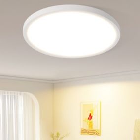 NETTLIFE Plafonnier LED Plat Pour Chambre à Coucher  18 Cm 15 W Non Dimmable Blanc Chaud 3 000 K