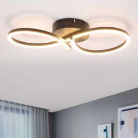 NETTLIFE Plafonnier LED Salon 24W Moderne Créatif Noir Lampe Cuisine 3000K Blanc Chaud