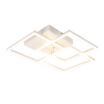 NETTLIFE Plafonnier LED Salon Blanc Dimmable Carré Moderne 36w Avec Télécommande