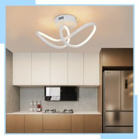 NETTLIFE Plafonnier LED salon moderne noir 12W intérieur 3000K LED