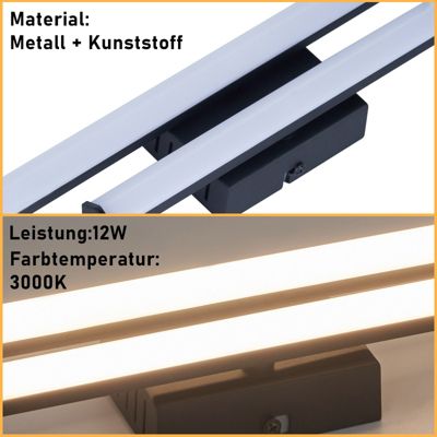 NETTLIFE Plafonnier LED salon moderne noir 24W 3000K blanc chaud chambre LED intégré en permanence