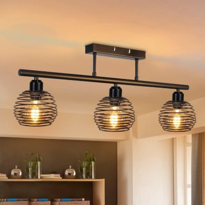 NETTLIFE Plafonnier Vintage Rétro 25W E27 Lampe Industrielle Lampe Design Noire pour Salon Salle à Manger Salle d'étude