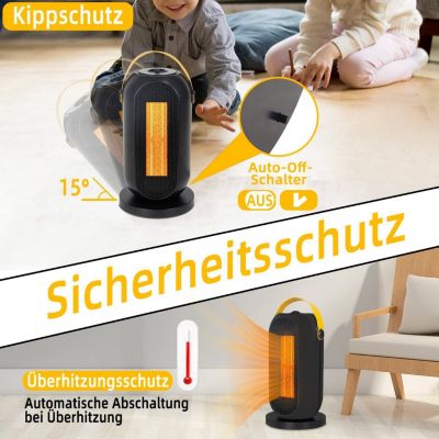 Nettlife Radiateur soufflant 1200W, silencieux, économe, PTC céramique, avec protection anti-surchauffe, transportable