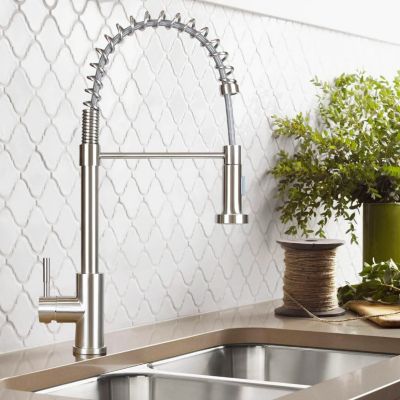 NETTLIFE Robinet cuisine avec douchette extractible mitigeur 2 jets haute pression nickel