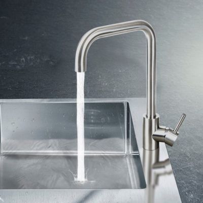 NETTLIFE Robinet de Cuisine mitigeur en Acier Inoxydable avec Poignée Unique, à Haute Pression, Robinet de Cuisine , Nickel