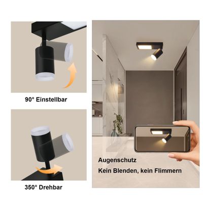 NETTLIFE Spot de plafond 1 ampoule GU10 chambre 3000k 20W lampe de cuisine noir blanc chaud orientable