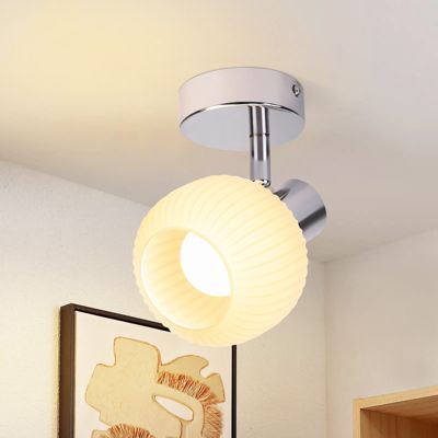 NETTLIFE Spot de plafond blanc E14 abat-jour en verre vintage d'intérieur Spot moderne pour chambre à coucher salon