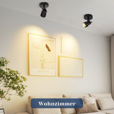 NETTLIFE Spot de plafond noir - Plafonnier vintage GU10 Lampe de cuisine pour salon couloir
