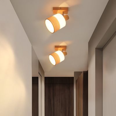 NETTLIFE Spot LED plafond 1 flamme lampe couloir - plafonnier bois plafonnier E14 vintage