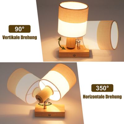 NETTLIFE Spot LED plafond 1 flamme lampe couloir - plafonnier bois plafonnier E14 vintage