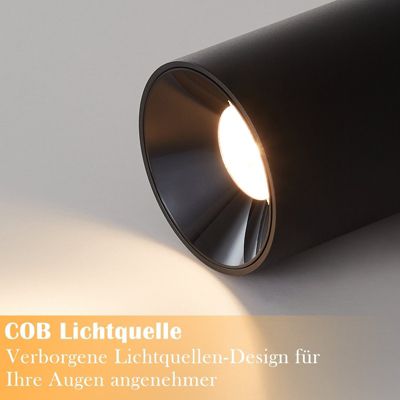 NETTLIFE spots de plafond plafonnier spot en saillie noir Spot en saillie LED 7W rond en saillie cuisine 3000K plafonnier