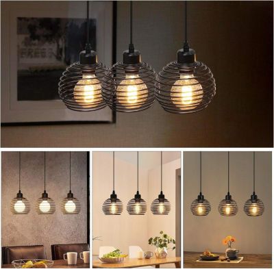 Noir Suspension Luminaire Exterieur E27 Lampe à Suspension en Métal