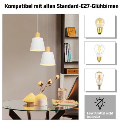 NETTLIFE Suspension Vintage Salle à Manger 2x Lampe Suspendue Lampe Suspendue Industrielle E27 Métal Rétro