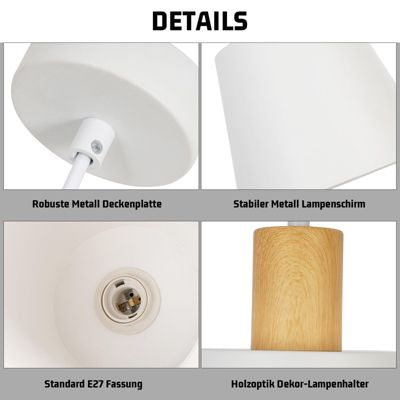 NETTLIFE Suspension Vintage Salle à Manger 2x Lampe Suspendue Noire Lampe Suspendue Industrielle E27 Métal Rétro