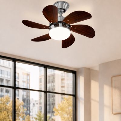 NETTLIFE Ventilateur Plafond 75cm 40W, Silencieux 6 Pales, Télécommande Été/Hiver, Chambre