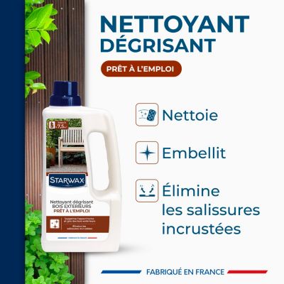 Nettoyant dégrisant teck et bois exotiques Starwax 1L